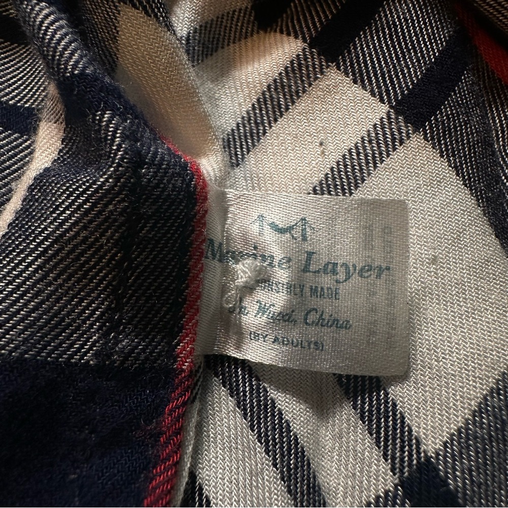 Marine Layer Plaid button up Red Navy Womens M Flannel Button Up - Picture 4 of 5